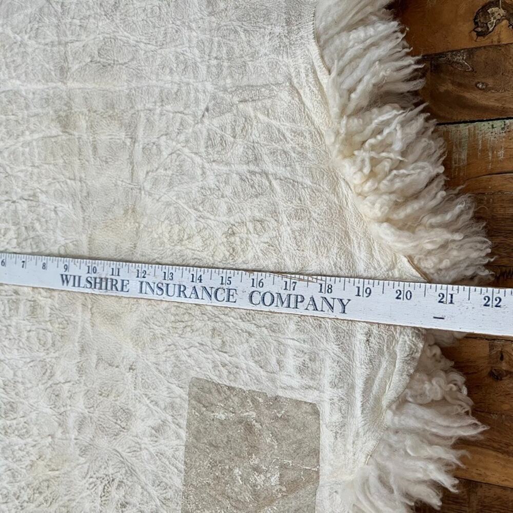 Genuine Fluffy Sheepskin Rug 21" x 33" Thick Cream Colored - Picture 12 of 14